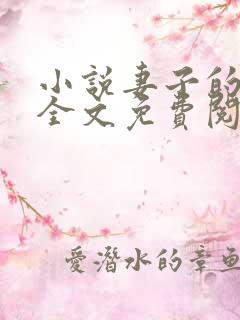小说妻子的秘密全文免费阅读全文
