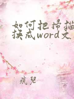 如何把扫描件转换成word文档