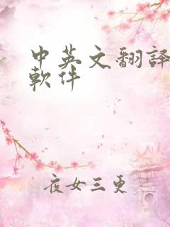 中英文翻译免费软件