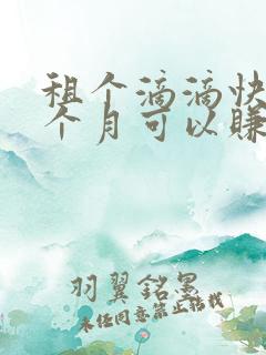 租个滴滴快车一个月可以赚多少钱?