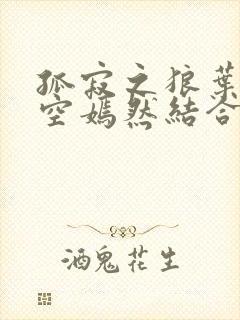 孤寂之狼叶凡司空嫣然结合