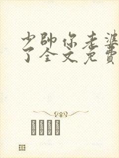 少帅你老婆又跑了全文免费阅读你