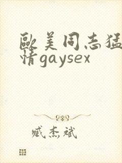 欧美同志猛男激情gaysex