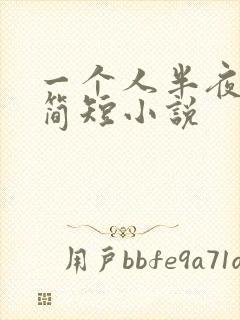 一个人半夜看的简短小说