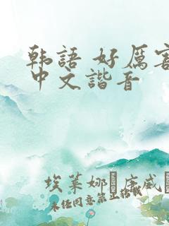 韩语 好厉害 中文谐音