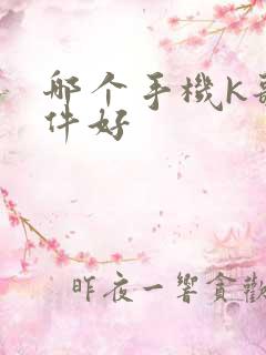 哪个手机k歌软件好