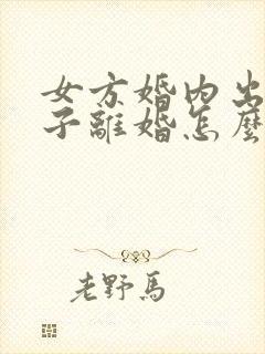 女方婚内出轨生子离婚怎么处理