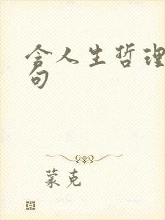 含人生哲理的诗句