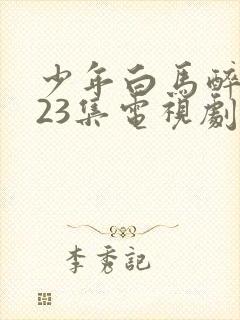 少年白马醉春风23集电视剧在线观看