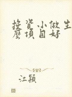 投资小做生意什么项目好