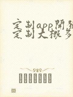 定制app开发定制大概多少钱