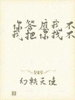 你答应我不会让我把你找不见是什么歌