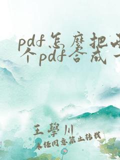 pdf怎么把两个pdf合成一页