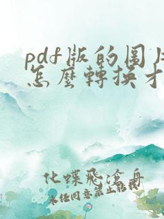 pdf版的图片怎么转换才可以编辑
