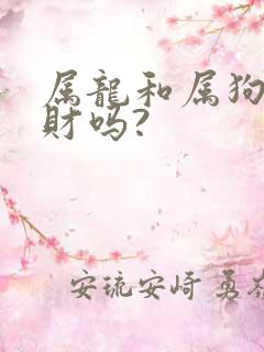 属龙和属狗的合财吗?