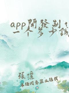 app开发制作一个多少钱