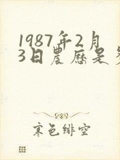 1987年2月3日农历是多少