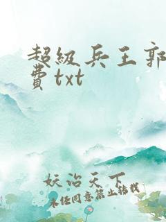 超级兵王郭璞免费txt