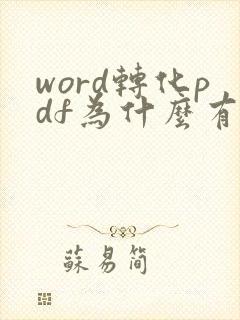 word转化pdf为什么有空白页