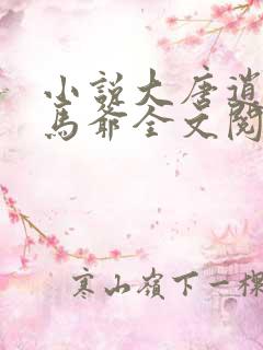 小说大唐逍遥驸马爷全文阅读