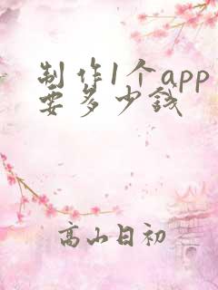 制作1个app要多少钱