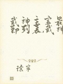武神主宰最新章节列表,武神主宰全文阅读