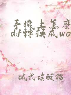 手机上怎么把pdf转换成word
