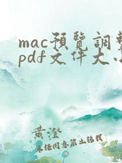 mac预览调整pdf文件大小