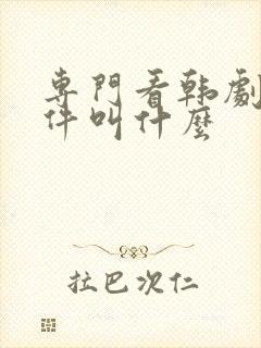 专门看韩剧的软件叫什么