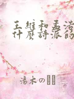 王维和孟浩然是什么诗派的代表诗