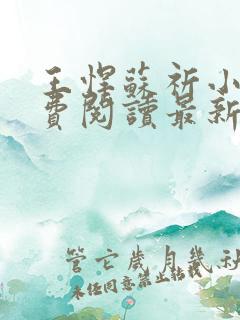 王悍苏祈小说免费阅读最新章节无弹窗