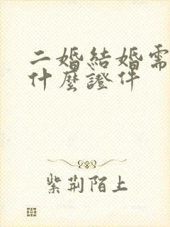 二婚结婚需要带什么证件
