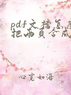 pdf文档怎么把两页合成一页