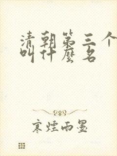 清朝第三个皇上叫什么名