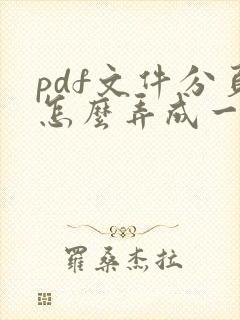 pdf文件分页怎么弄成一页