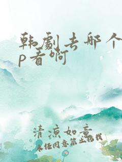 韩剧去哪个app看啊