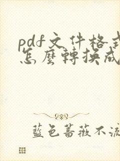 pdf文件格式怎么转换成word
