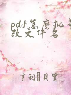 pdf怎么批量改文件名