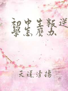 初中生叛逆不想学怎么办