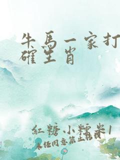 牛马一家打一准确生肖