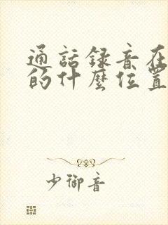 通话录音在手机的什么位置