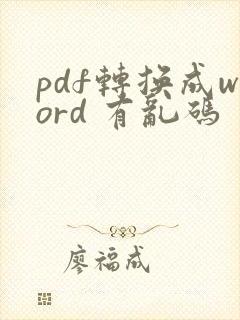 pdf转换成word 有乱码