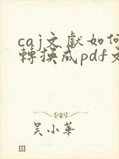 caj文献如何转换成pdf文件