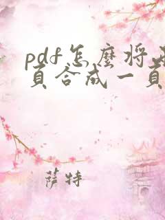 pdf怎么将两页合成一页
