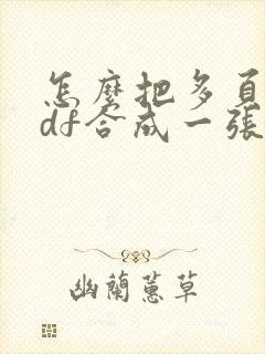 怎么把多页的pdf合成一张