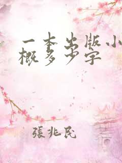 一本出版小说大概多少字
