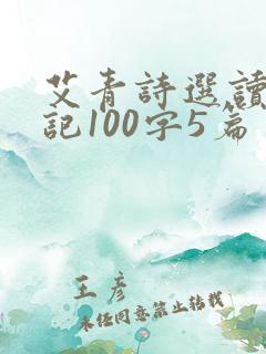 艾青诗选读书笔记100字5篇
