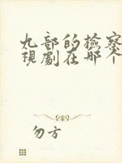 九部的检察官电视剧在哪个台播出