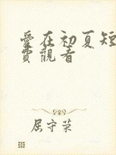 爱在初夏短剧免费观看