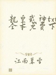 龙皇武神txt全本免费下载